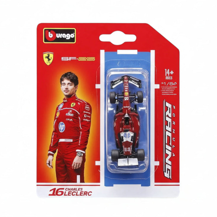 Bburago 1:64 Ferrari SF-25 #16 Charles Leclerc – Official F1 Diecast Model Car