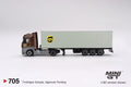 Mini GT #705 UPS Mercedes-Benz Actros with 40ft Container Trailer | 1:64 Scale Die-Cast Collectible