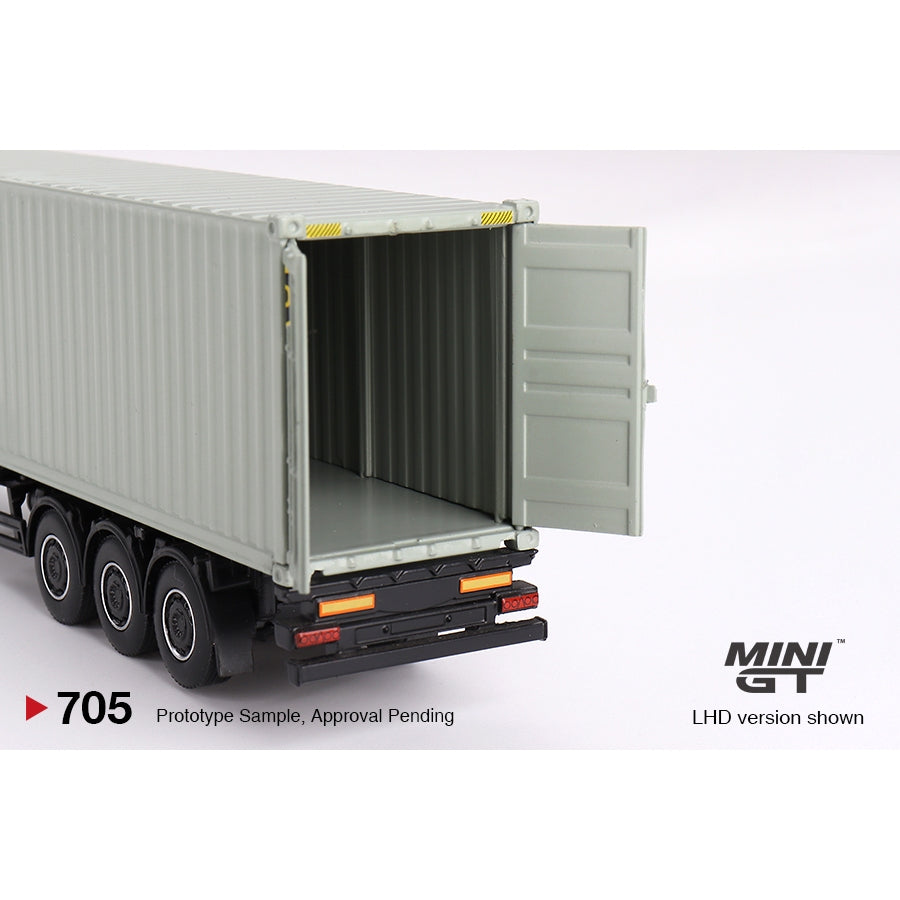Mini GT #705 UPS Mercedes-Benz Actros with 40ft Container Trailer | 1:64 Scale Die-Cast Collectible