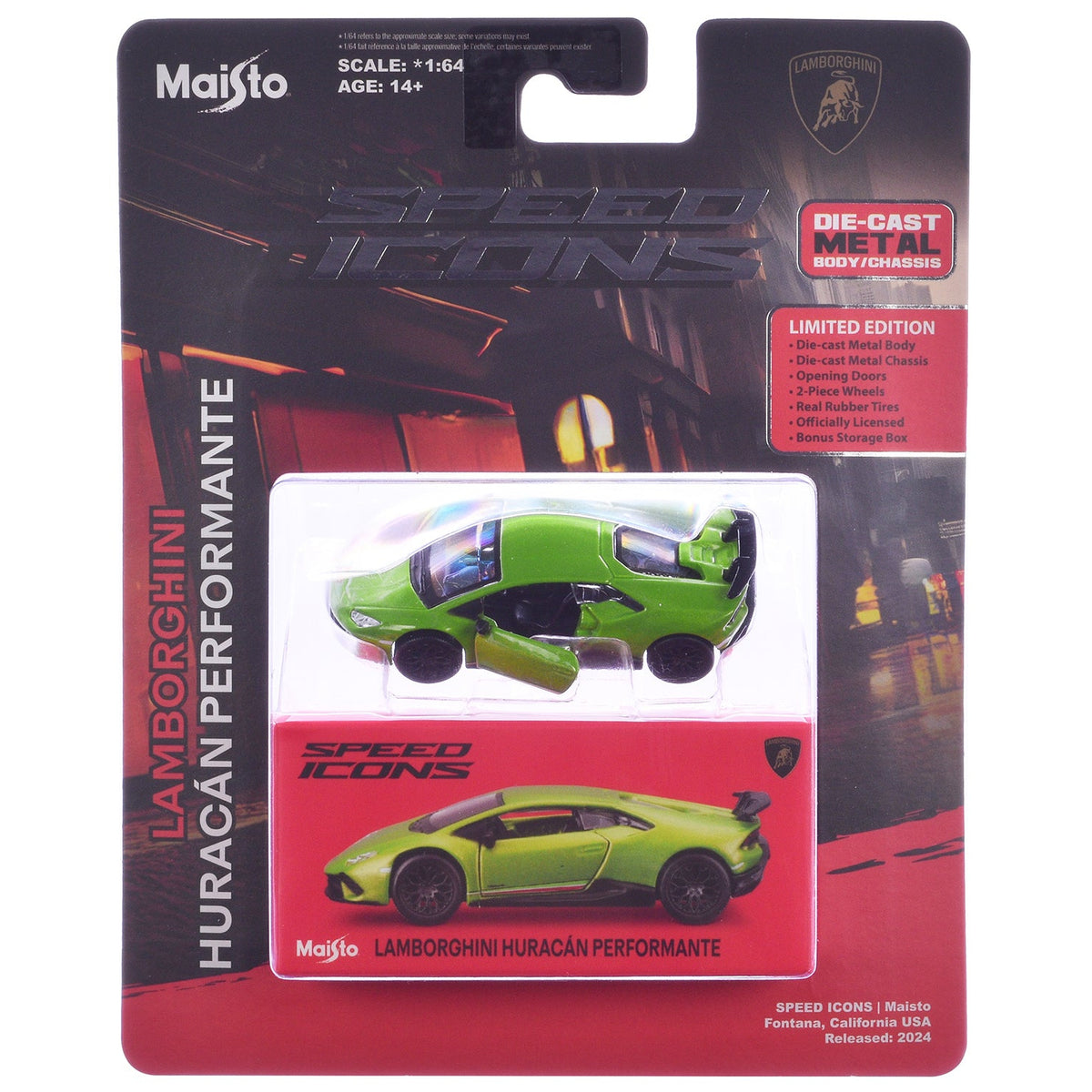 Maisto Speed Icons Lamborghini Huracán Performante | Green| 1:64 Scale Die-Cast Collectible