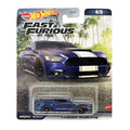 Hot Wheels Premium 1:64 Fast & Furious — Custom Mustang | Blue & White Stripes | 4/5 | HNW46 | Die-Cast Collectible