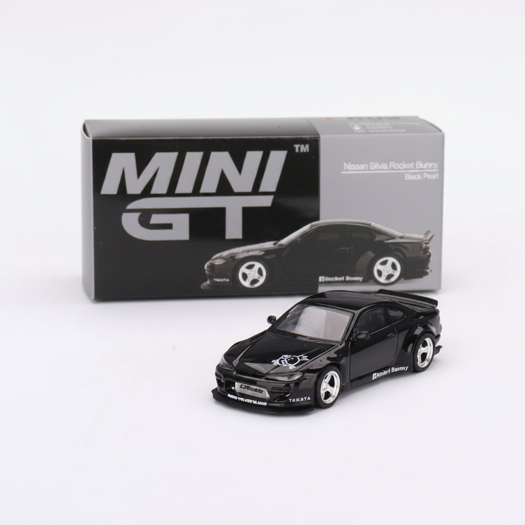 Mini GT 1:64 — Nissan Silvia S15 Rocket Bunny | Black Pearl | #602 | RHD | Die-Cast Collectible