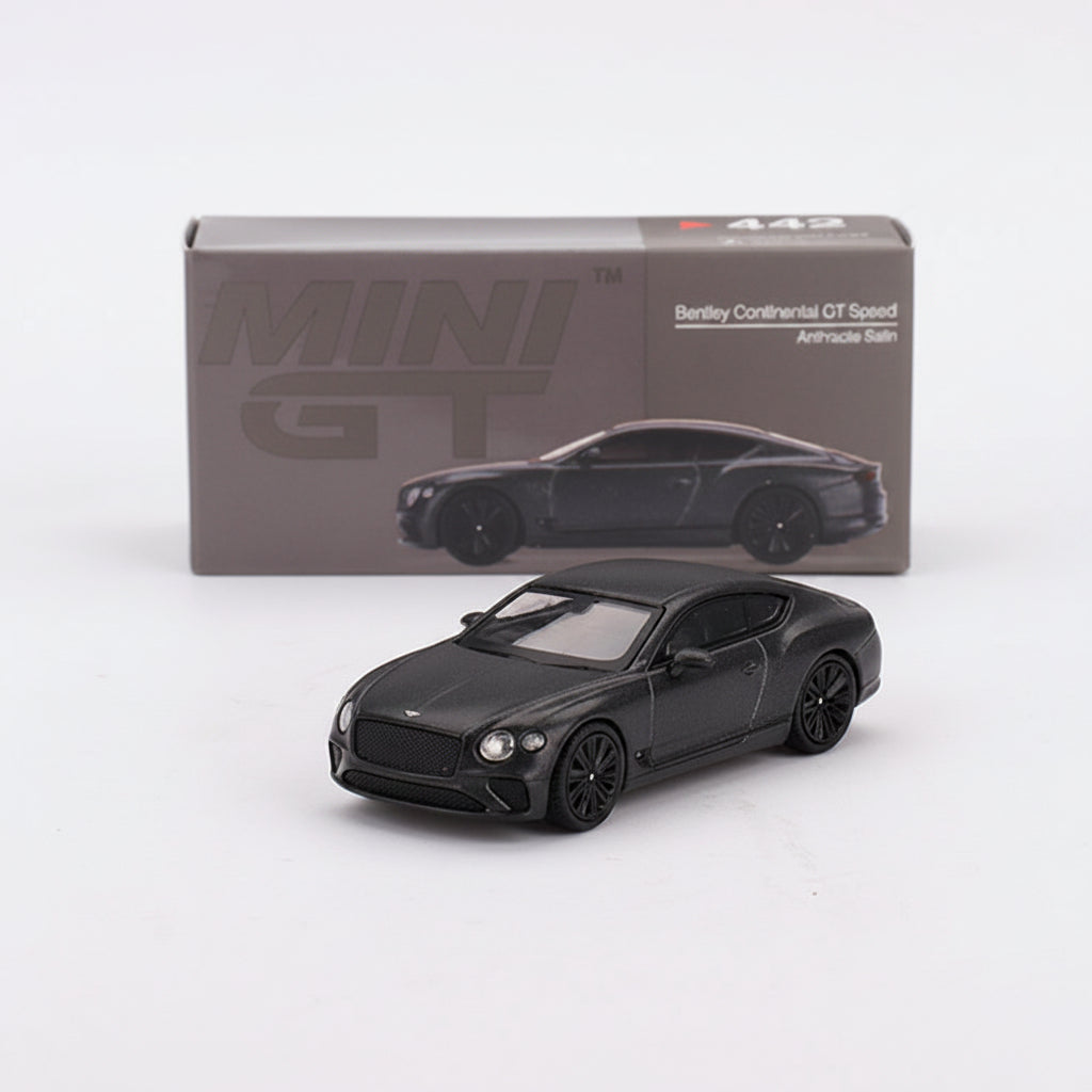 Mini GT 1:64 — Bentley Continental GT Speed | Anthracite Satin | Die-Cast Collectible
