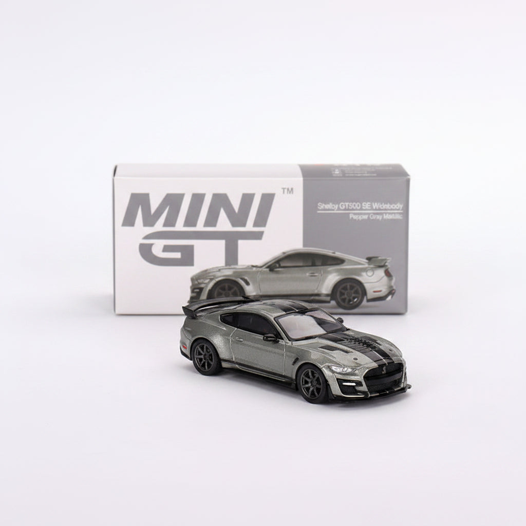 Mini GT 1:64 — Shelby GT500 SE Widebody | Pepper Gray Metallic | Die-Cast Collectible