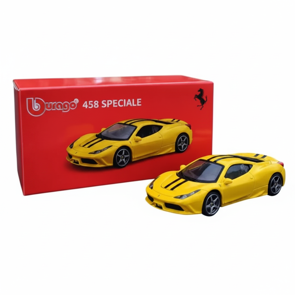 Bburago - Ferrari 458 Speciale (Yellow) 1:64 Die-Cast