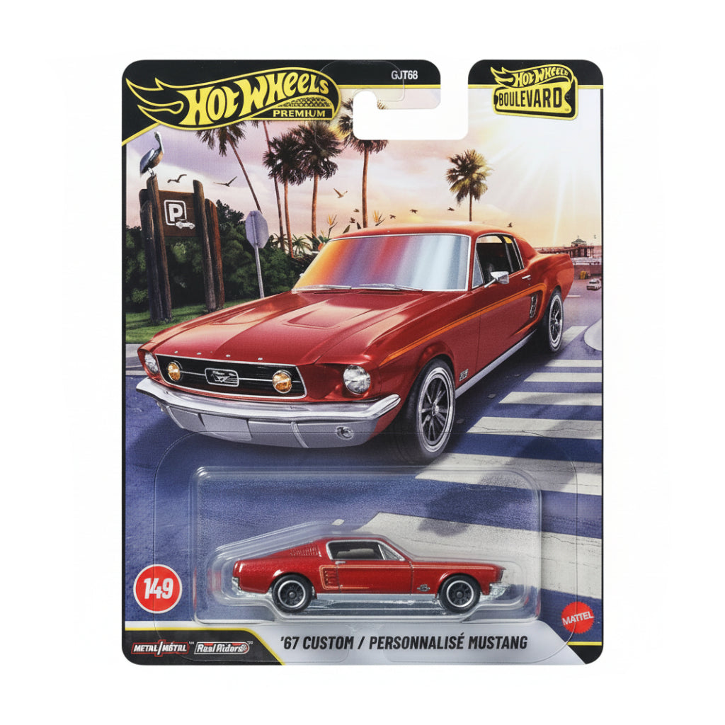 Hot Wheels Premium '67 Custom Mustang | Red | 1:64 Scale Die-Cast Collectible
