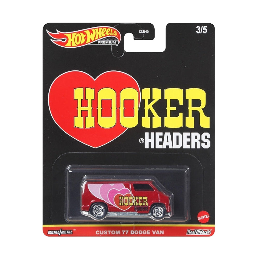 Hot Wheels Premium Hooker Headers Custom '77 Dodge Van | 1:64 Scale Die-Cast Collectible