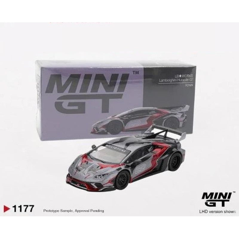 Mini GT #1177 LB★WORKS Lamborghini Huracán GT Ronin Dark Grey | 1:64 Die-Cast Collectible