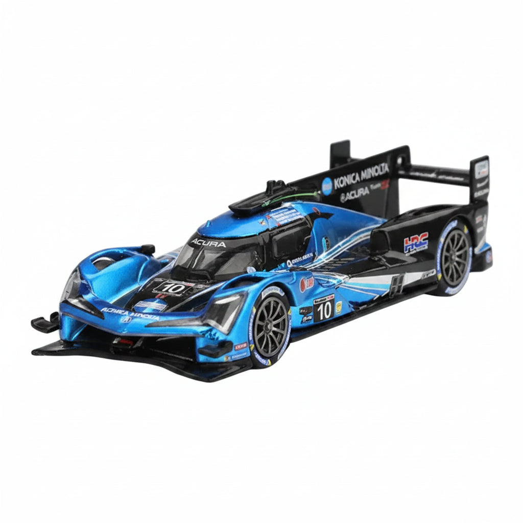 Mini GT 1:64 — Acura ARX-06 GTP #10 | White & Blue Konica Minolta Wayne Taylor Racing Livery | 2024 IMSA Daytona 24 Hours | Die-Cast Collectible