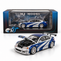MJ Model BMW M3 GTR Chrome Silver Blue NFS | 1:64 Die-Cast Collectible