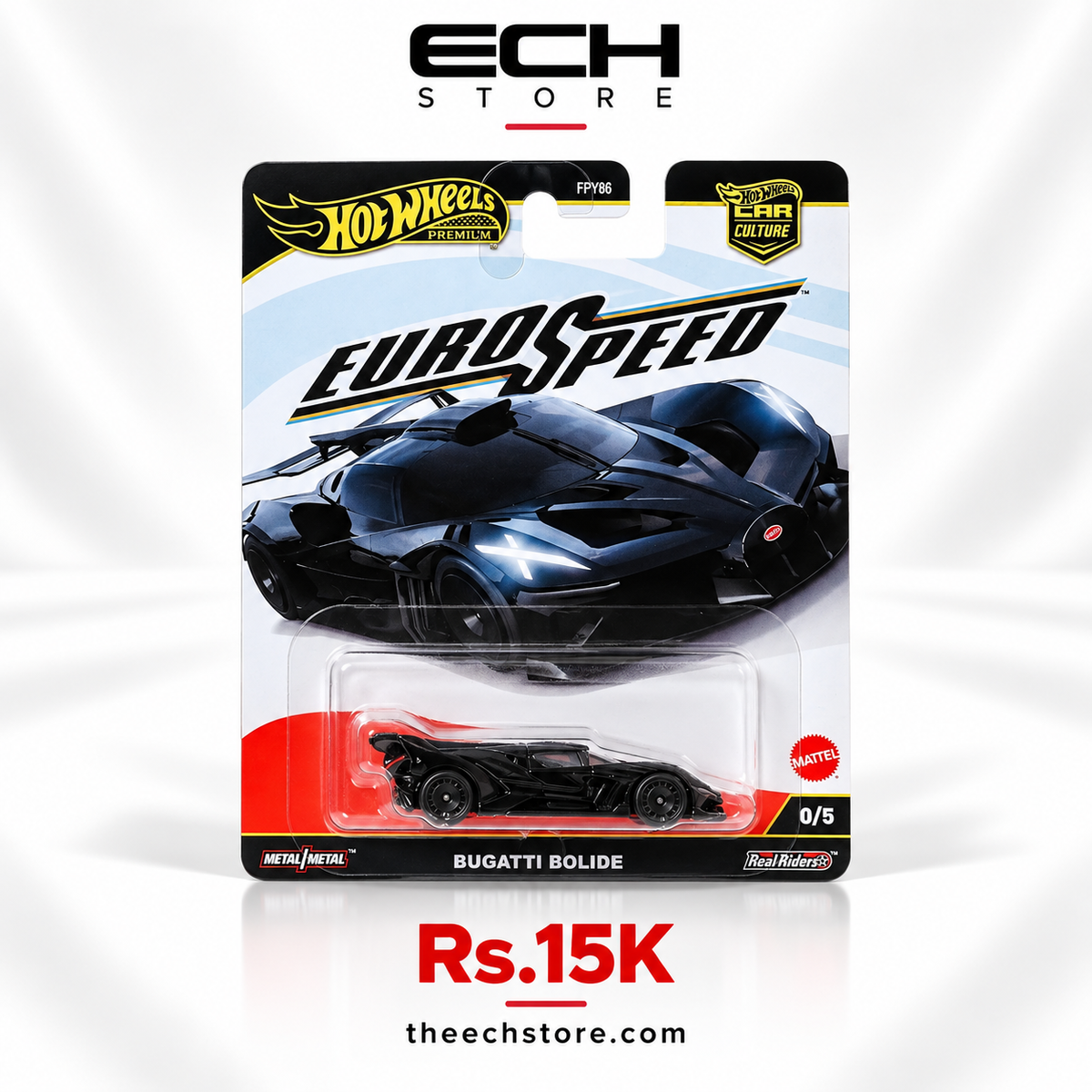 Hot Wheels Premium Car Culture Euro Speed Bugatti Bolide Black FPY86 0/5 | 1:64 Die-Cast Collectible