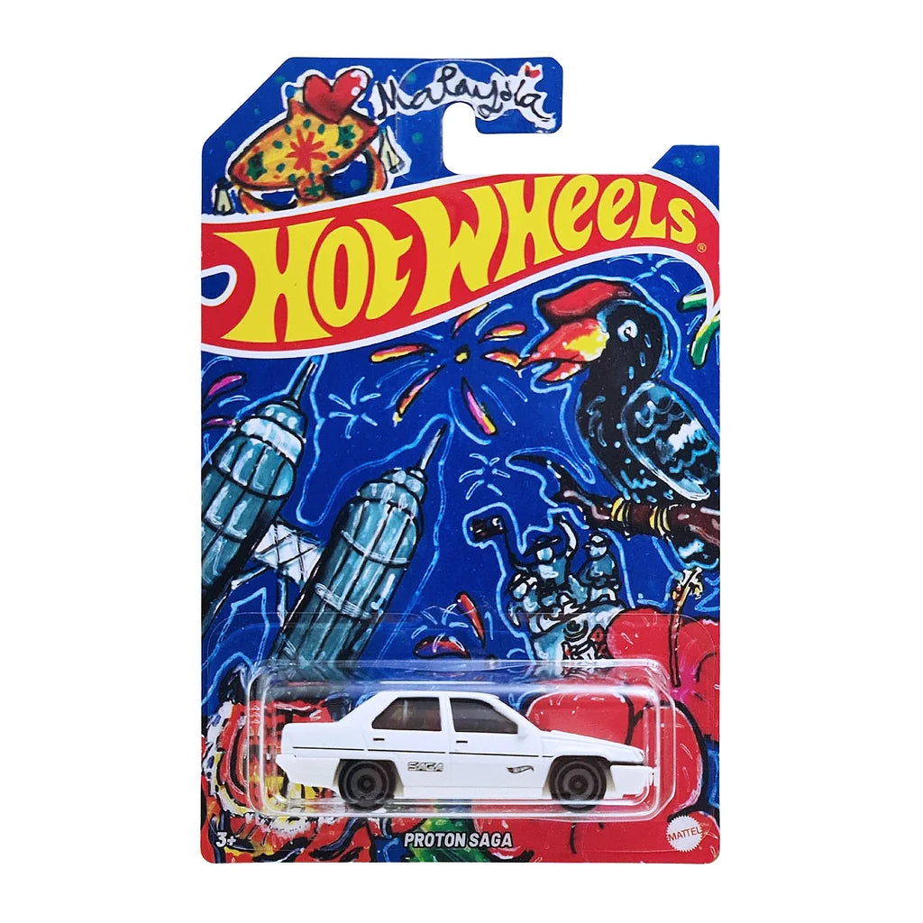 Hot Wheels Proton Saga White Malaysia Limited Edition | 1:64 Die-Cast Collectible