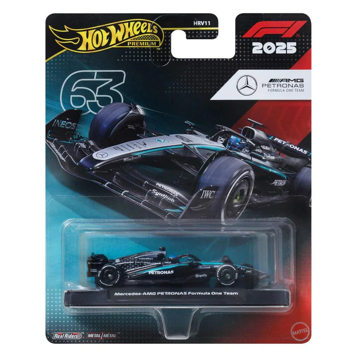 Hot Wheels Premium Mercedes-AMG PETRONAS Formula 1 Team #63 | 1:64 Scale Die-Cast Collectible