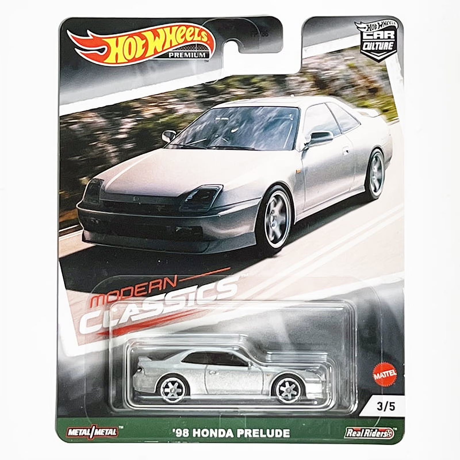 Hot Wheels Premium 1:64 Car Culture Modern Classics — '98 Honda Prelude | Silver | 3/5 | Die-Cast Collectible