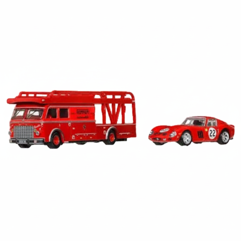 Hot Wheels Team Transport Ferrari 250 GTO & Fiat 642 RN2 Bartoletti Transporter | 1:64 Scale Die-Cast Set