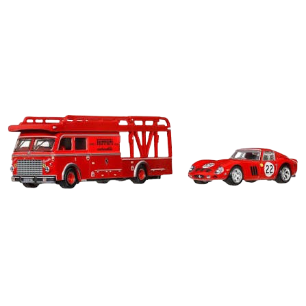 Hot Wheels Team Transport Ferrari 250 GTO & Fiat 642 RN2 Bartoletti Transporter | 1:64 Scale Die-Cast Set