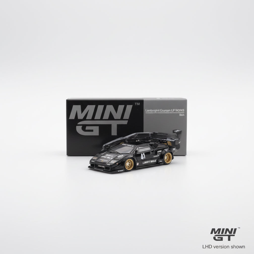 Mini GT 1:64 LB-Works Lamborghini Countach | Black | Die-Cast Collectible