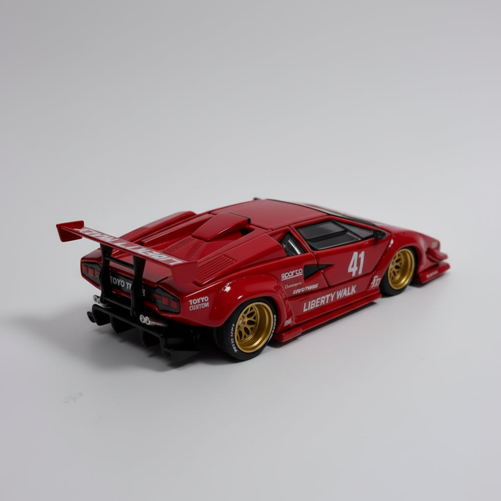 Mini GT 1:64 LB-Works Lamborghini Countach | Red | Die-Cast Collectible