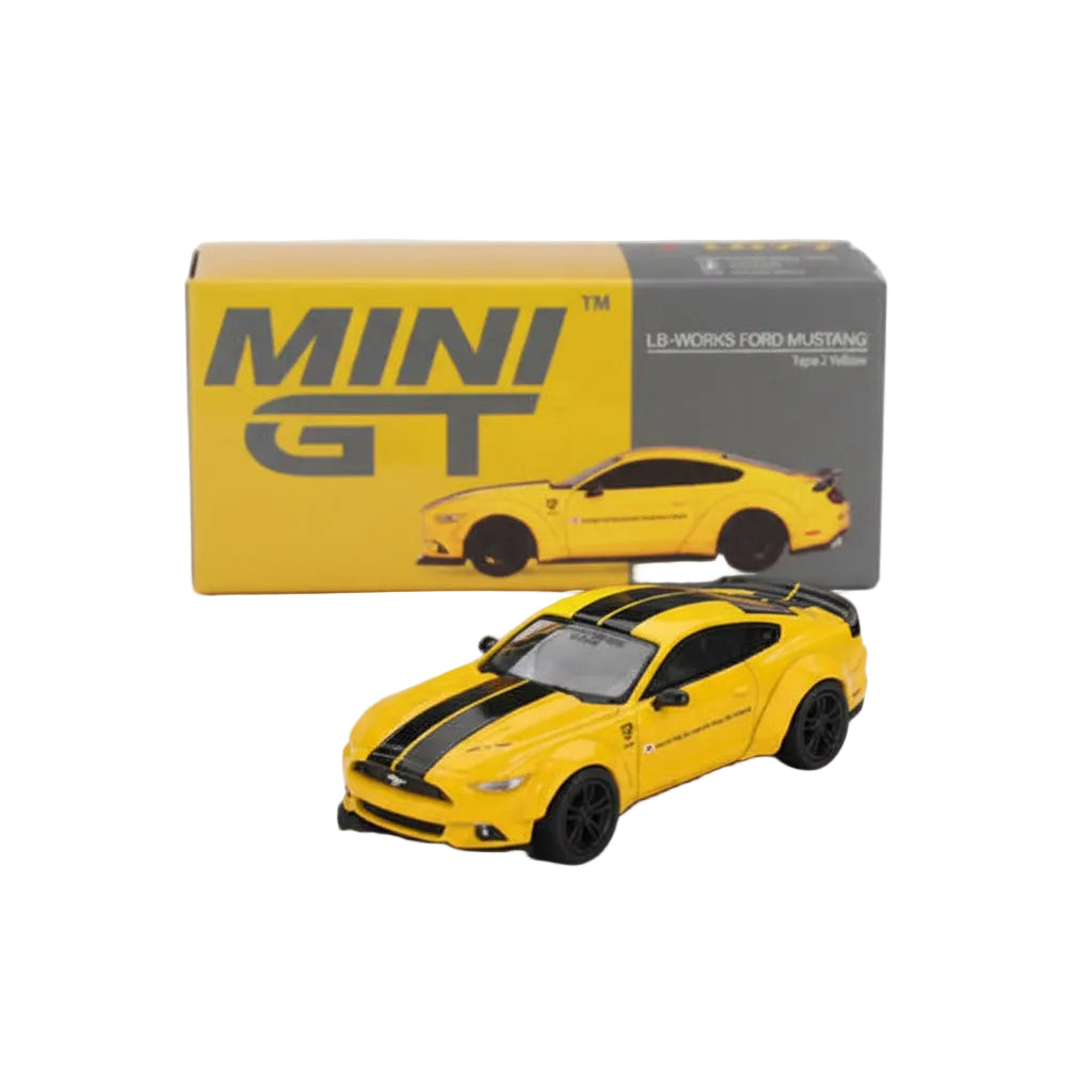 Mini GT 1:64 LB-Works Ford Mustang | Triple Yellow | Die-Cast Collectible