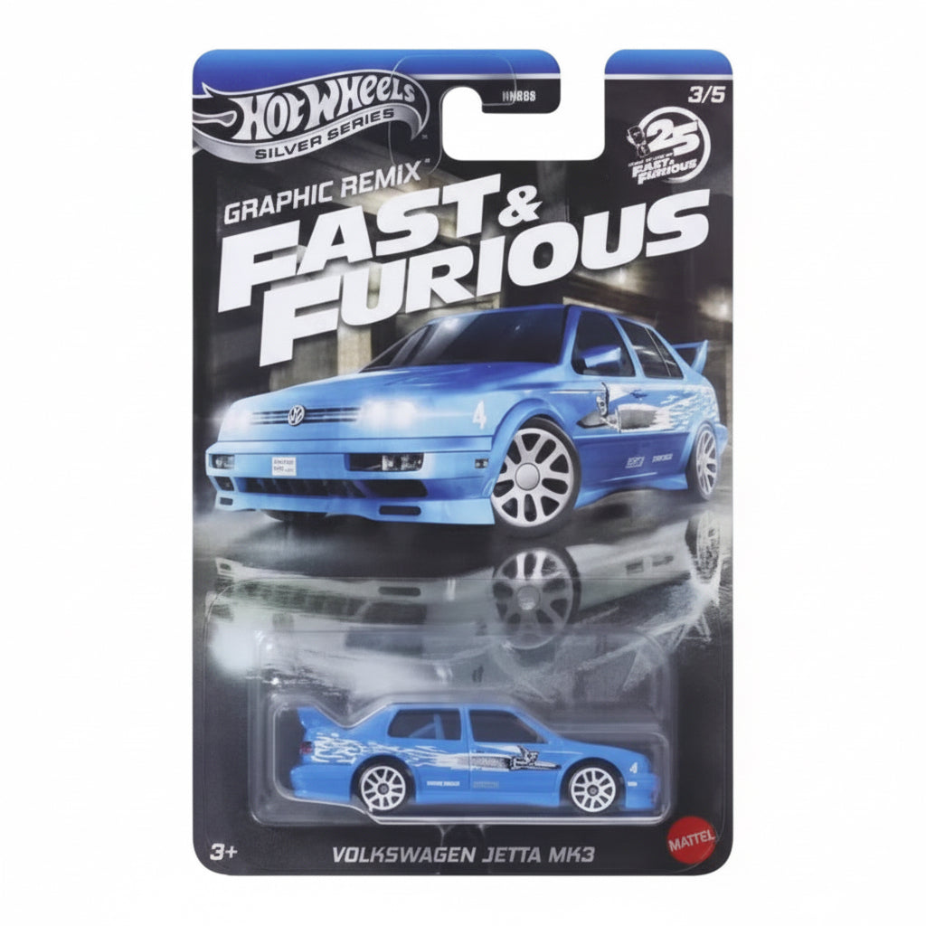 Hot Wheels Silver Series Graphic Remix Fast & Furious Volkswagen Jetta MK3 | 1:64 Scale Die-Cast Collectible