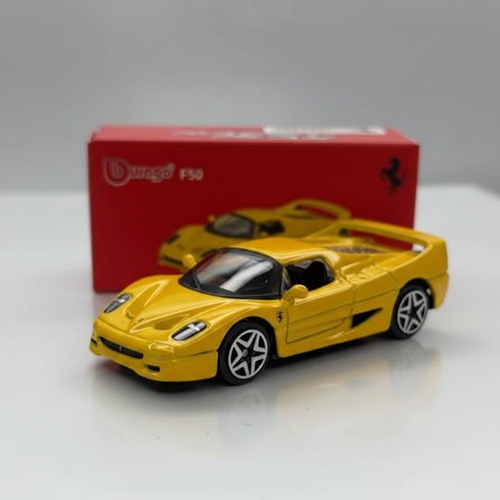 Bburago - Ferrari F50 (Yellow) 1:64 Die-Cast