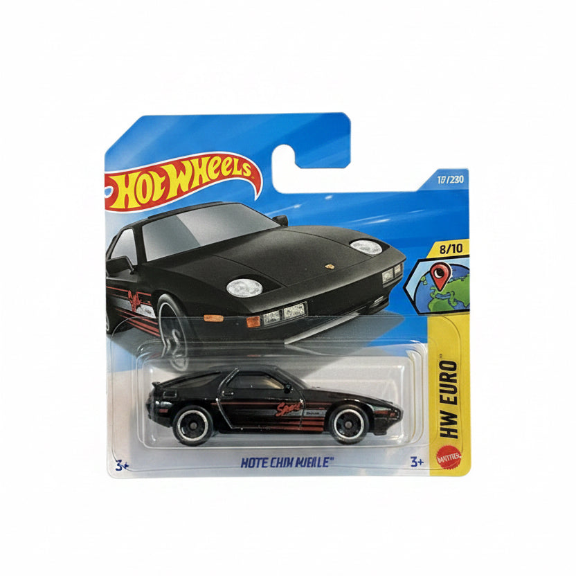 Hot Wheels Mainline 1:64 HW Euro — Hote Chin Muelle | Black & Red Script Livery | 8/10 | #15/230 | Die-Cast Collectible