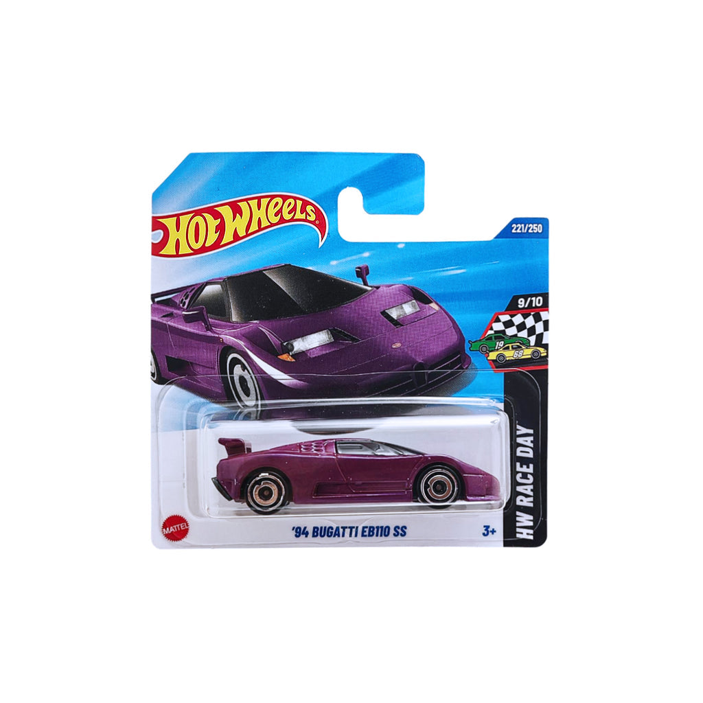 Hot Wheels Mainline 1:64 HW Race Day — '94 Bugatti EB110 SS | Purple | 9/10 | #221/250 | Die-Cast Collectible
