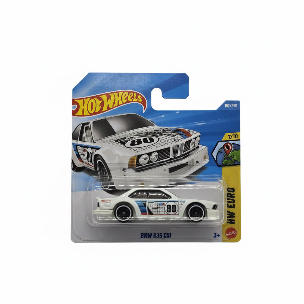Hot Wheels Mainline 1:64 HW Euro — BMW 635 CSi | White #80 Motorsport Racing Livery | 7/10 | #152/260 | Die-Cast Collectible