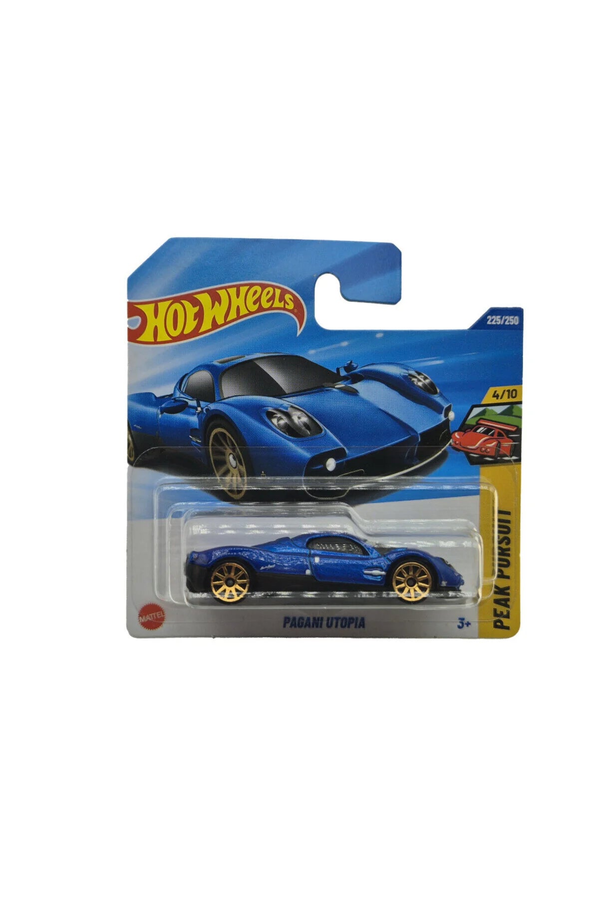 Hot Wheels Mainline 1:64 Peak Pursuit — Pagani Utopia | Blue & Gold | 4/10 | #225/250 | Die-Cast Collectible