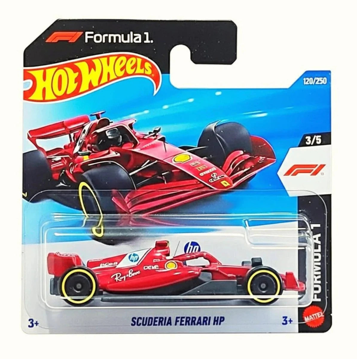 Hot Wheels Mainline 1:64 Formula 1 — Scuderia Ferrari HP | Red #16 HP Shell Ray-Ban F1 Livery | 3/5 | #120/250 | Die-Cast Collectible