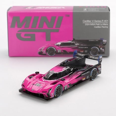 Mini GT 1:64 — Cadillac V-Series.R #01 | Pink Cadillac Racing Breast Cancer Awareness Livery | 2024 IMSA Petit Le Mans | Die-Cast Collectible