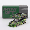 Mini GT 1:64 — LB-Super Silhouette Nissan S15 Silvia | Green #555 Blockchain Sports 2024 Formula Drift Japan Livery | V2 | #665 | MGT00823 | Die-Cast Collectible