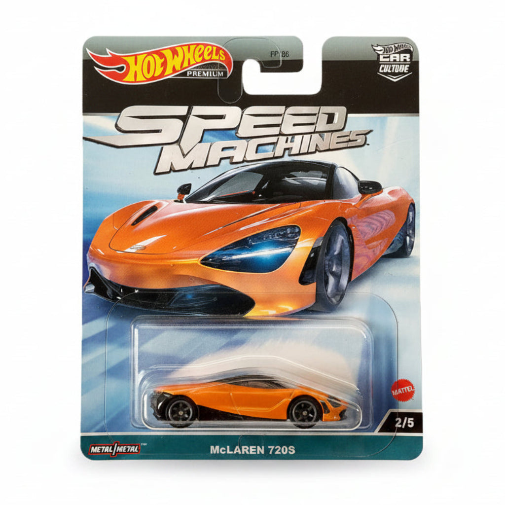 Hot Wheels Premium Speed Machines McLaren 720S Orange | 1:64 Scale Die-Cast Collectible