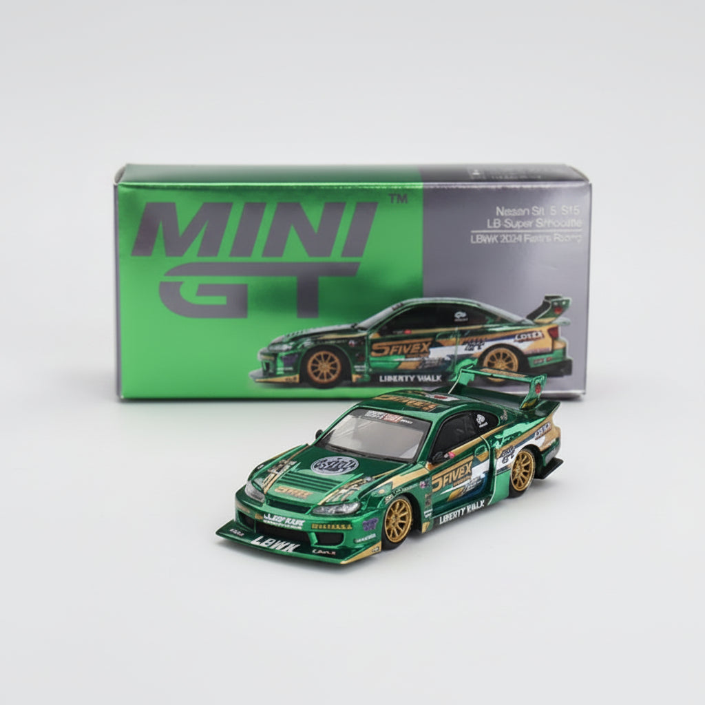 Mini GT 1:64 — Nissan Silvia S15 LB Super Silhouette | LBWK | 2024 Fausto Racing Livery | Die-Cast Collectible