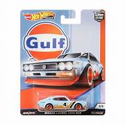 Hot Wheels Premium 1:64 Car Culture — Nissan Skyline 2000 GT-R | Gulf Livery | Light Blue & Orange | 3/5 | Die-Cast Collectible