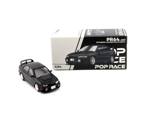 Pop Race 1:64 — Mitsubishi Lancer Evolution IV (CP9A) | Black | PR64-227 | Die-Cast Collectible