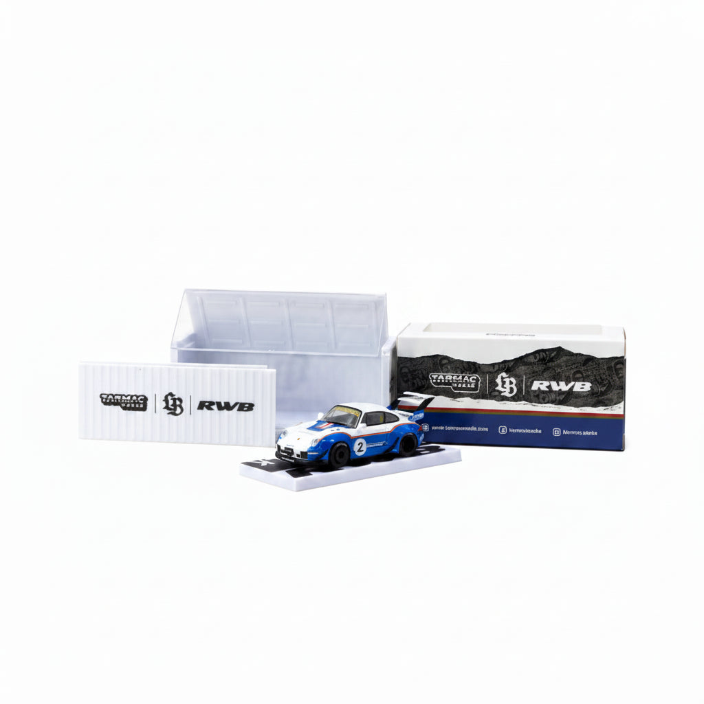 Tarmac Works RWB x Liberty Walk | Blue & White | 1:64 Scale Die-Cast Collectible