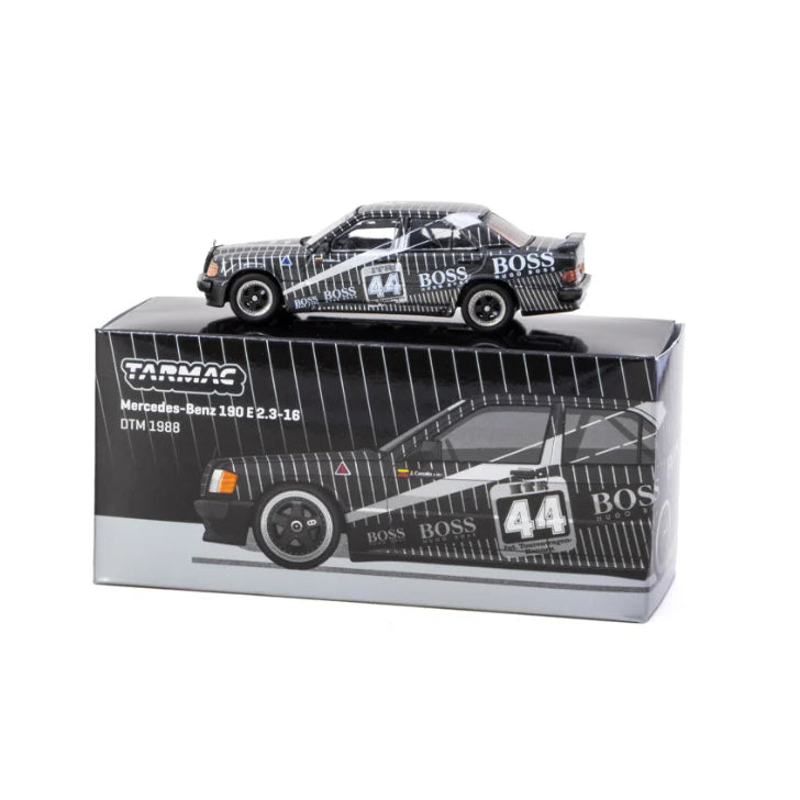 Tarmac Works Mercedes-Benz 190E 2.3-16 DTM 1988 #44 Hugo Boss 2-Piece Set | 1:64 Die-Cast Collectible