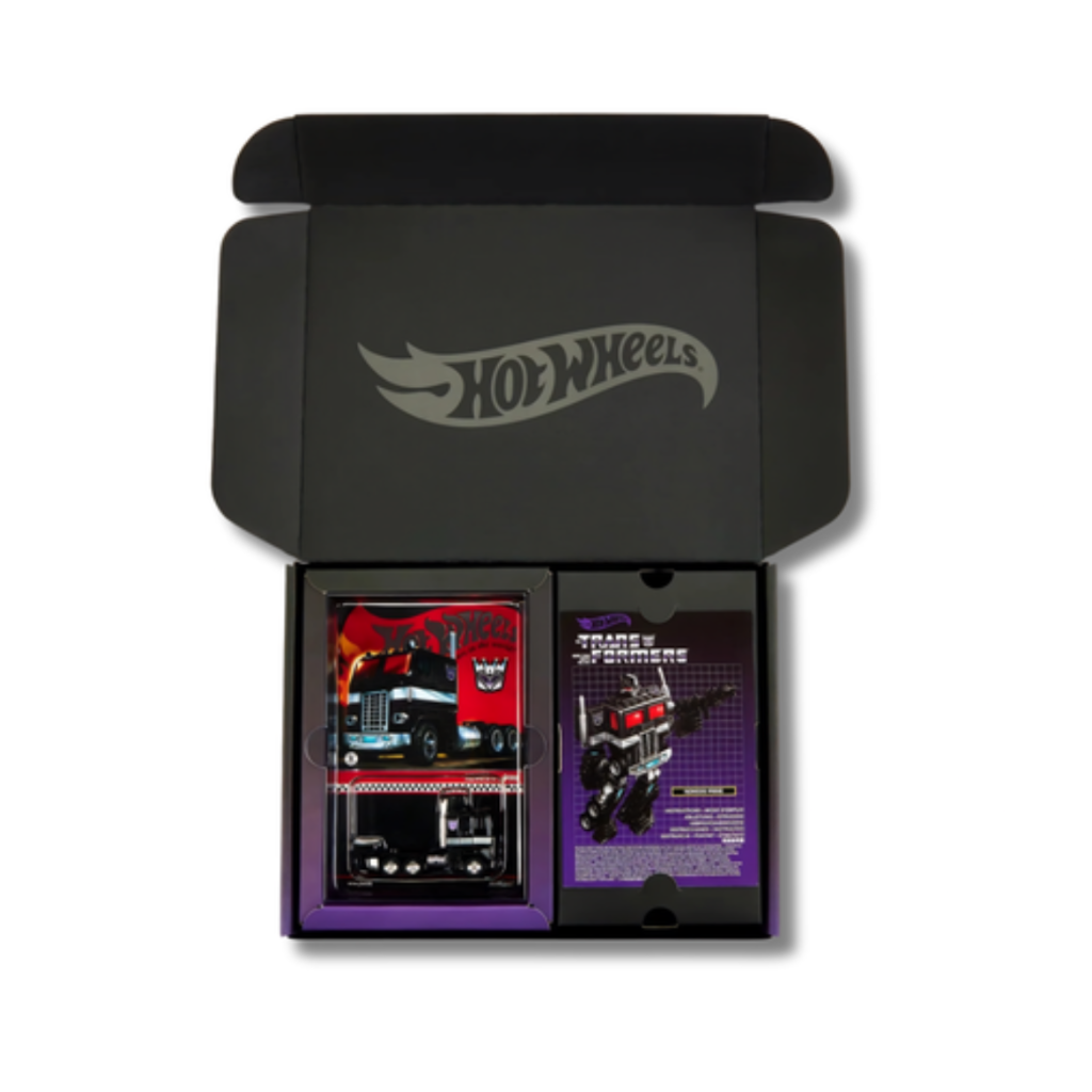 Hot Wheels x Transformers Nemesis Prime Black Chrome Premium Gift Set | 1:64 Die-Cast Collectible