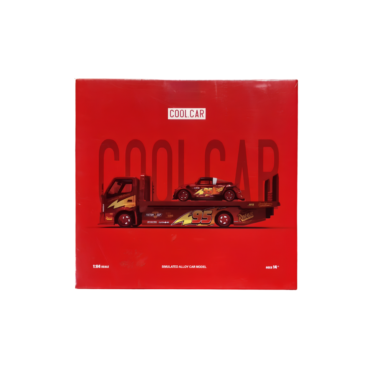 Cool Car Disney Pixar Cars Lightning McQueen #95 Mack Hauler Transporter Set Red | 1:64 Die-Cast Collectible