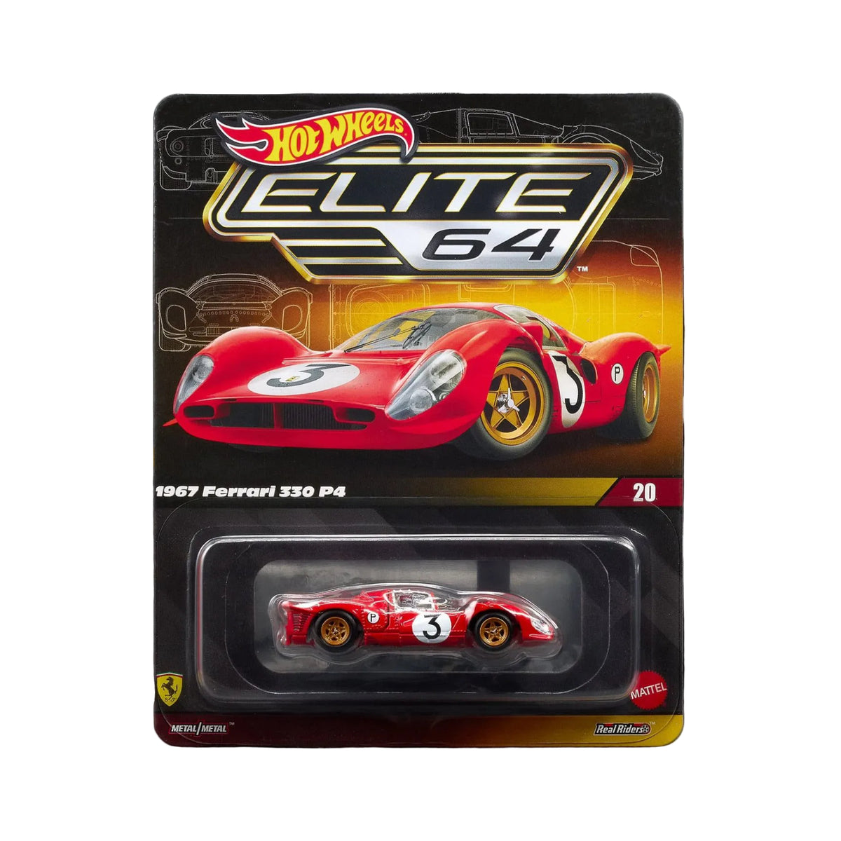Hot Wheels Elite 64 #20 1967 Ferrari 330 P4 #3 Rosso Red | 1:64 Die-Cast Collectible