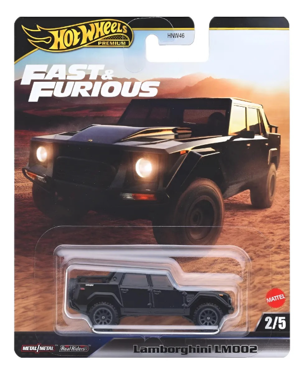 Hot Wheels Premium 1:64 Fast & Furious — Lamborghini LM002 | Matte Black | 2/5 | HNW46 | Die-Cast Collectible