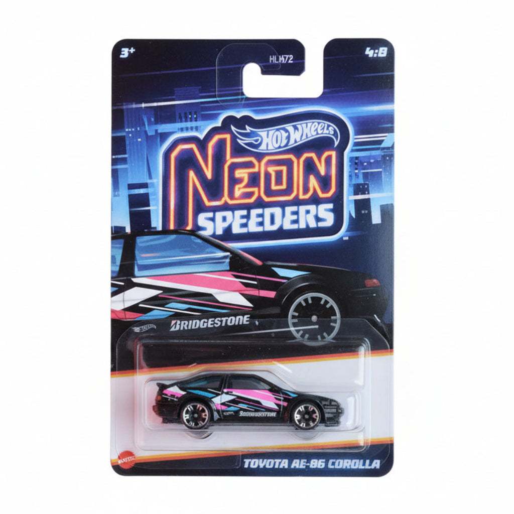 Hot Wheels Silver Series Neon Speeders Toyota AE86 Corolla | 1:64 Scale Die-Cast Collectible