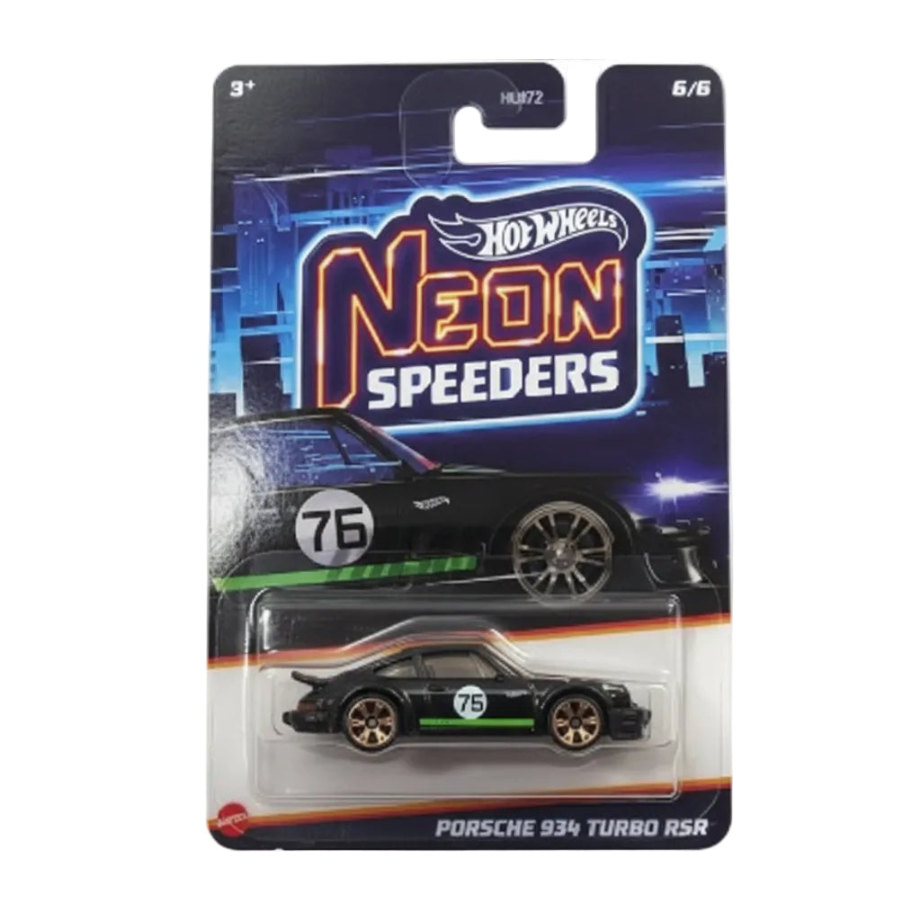 Hot Wheels Silver Series Neon Speeders Porsche 934 Turbo RSR | 1:64 Scale Die-Cast Collectible