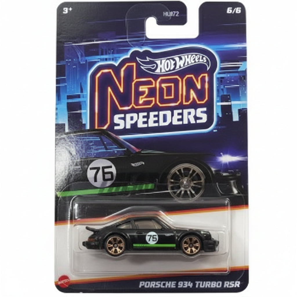 Hot Wheels Silver Series Neon Speeders Porsche 934 Turbo RSR | 1:64 Scale Die-Cast Collectible