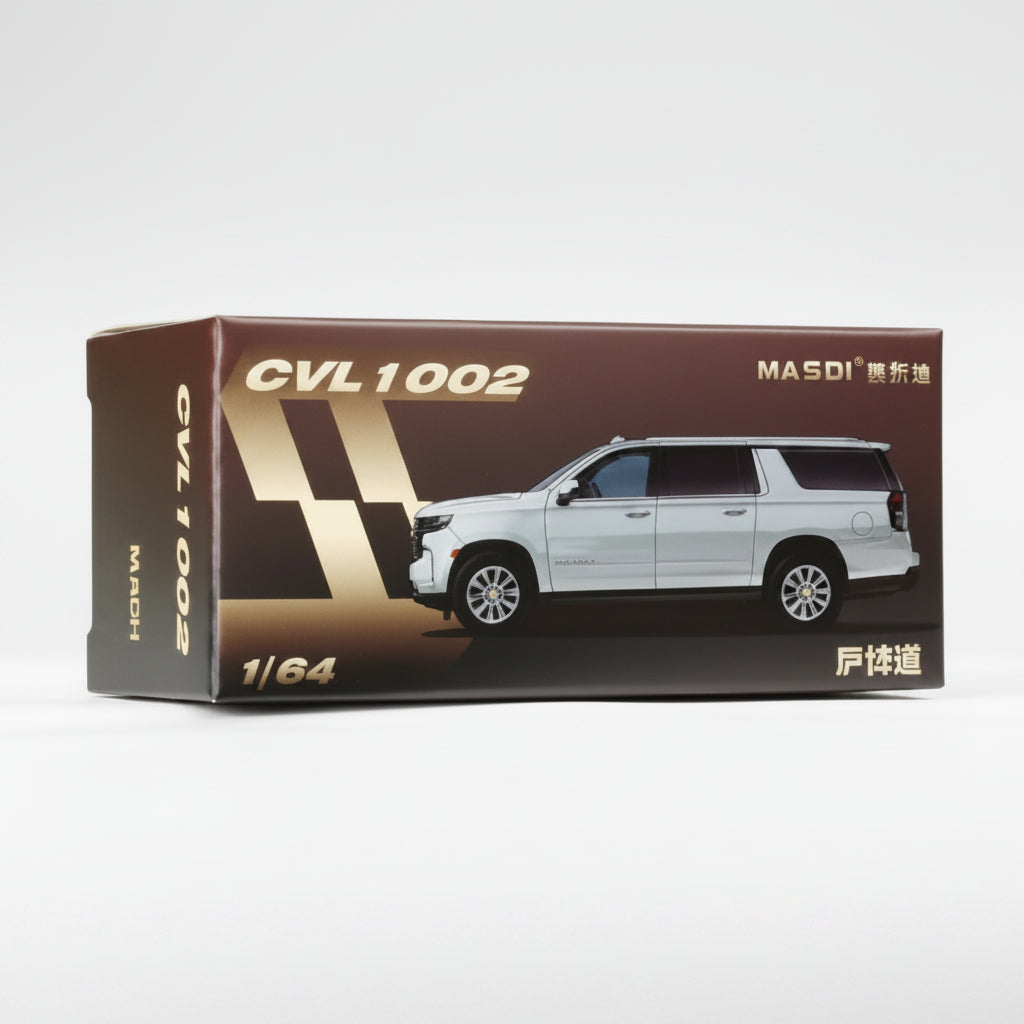 Masdi 1:64 Chevrolet Suburban (2021) CVL-1002 | White | Die-Cast Collectible
