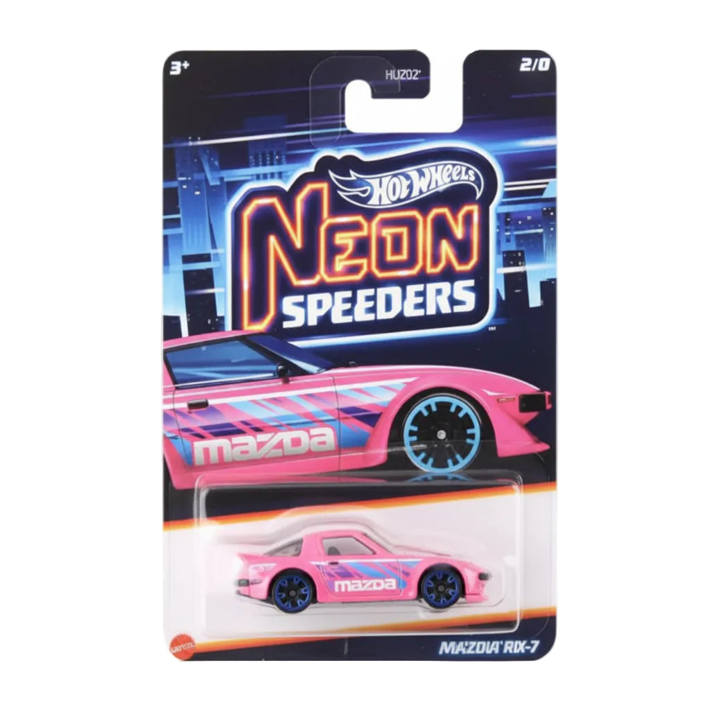 Hot Wheels Silver Series Neon Speeders Mazda RX-7 | 1:64 Scale Die-Cast Collectible