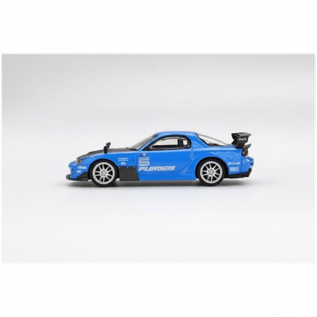 Mini GT 1:64 Mazda RX-7 FD3S RE-Amemiya 20B 3-Rotor | Blue | #61 | Die-Cast Collectible