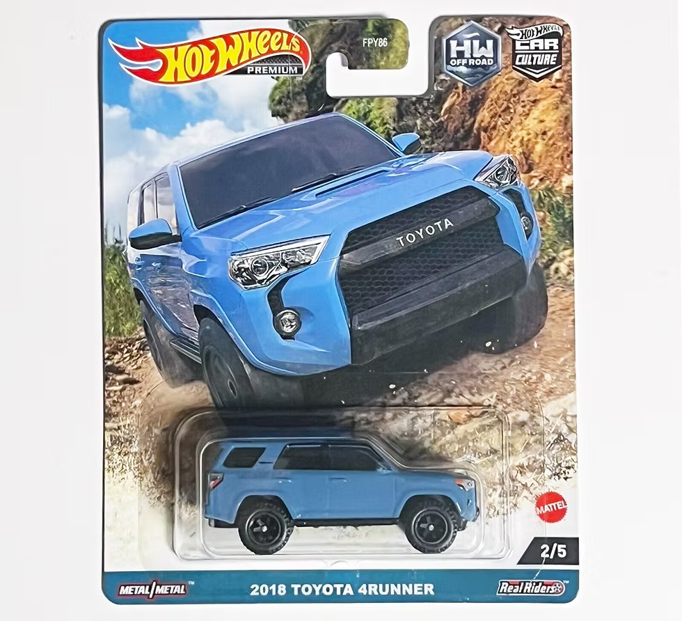 Hot Wheels Premium 1:64 Car Culture HW Off-Road — 2018 Toyota 4Runner | Blue | 2/5 | FPY86 | Die-Cast Collectible