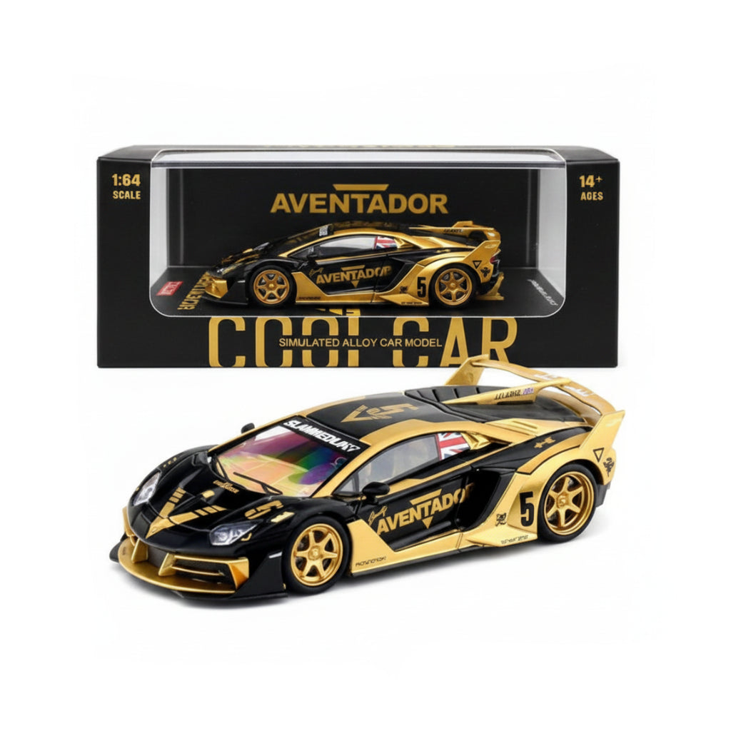 Sammeduke GPX Aventador Cool Car | Black & Gold | Die-Cast Collectible